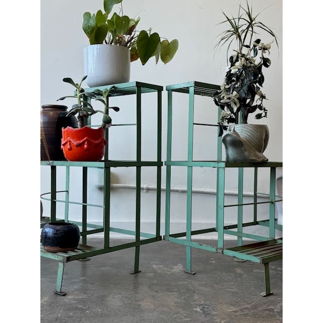 Pair of Vintage French Metal Plant Stands For Sale In Los Angeles - Image 6 of 10