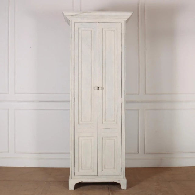 White English Painted Linen Cupboard, 1890s For Sale - Image 8 of 8