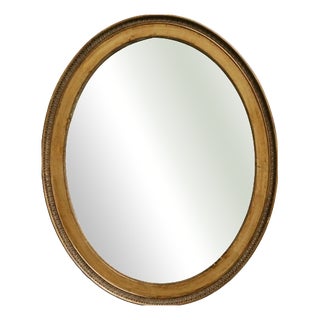 Large Oval Gilt Wall Mirror For Sale