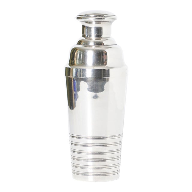 1950s Art Deco Silver Plated Cocktail Shaker For Sale