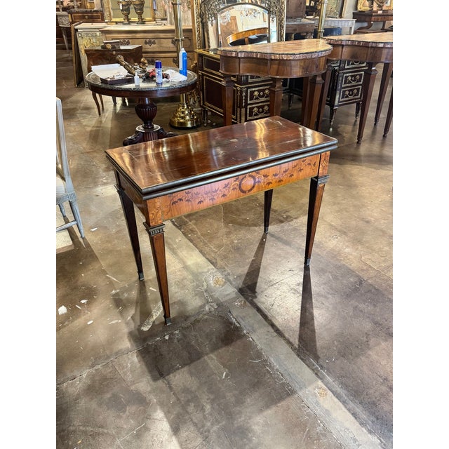 Wood 19th C. French Inlaid Games Table For Sale - Image 7 of 7