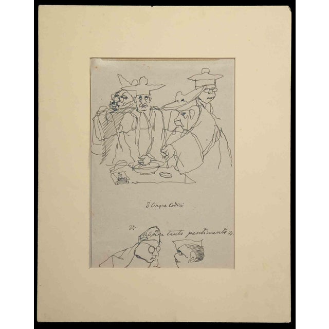 The Five Codes, Mid-20th Century, Ink on Paper For Sale