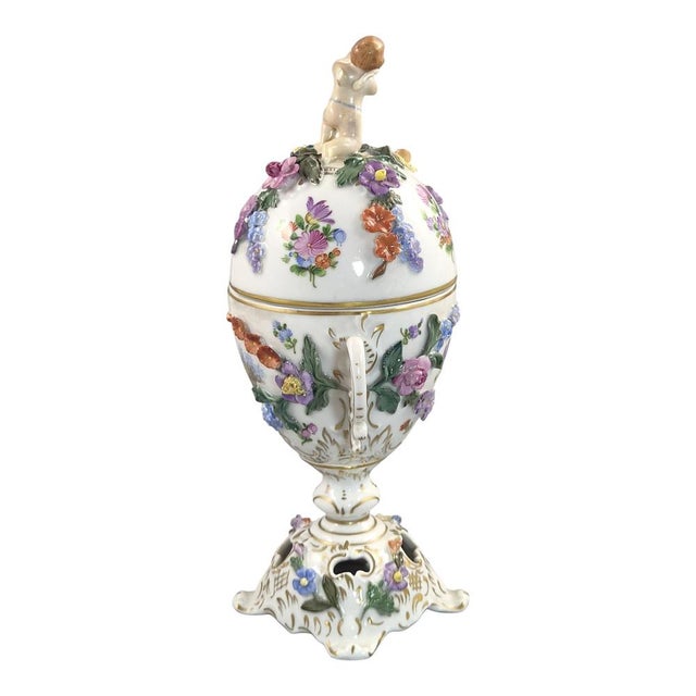 Ceramic Vintage Porcelain Potpourri Urn from Carl Thieme, 1901 For Sale - Image 7 of 15