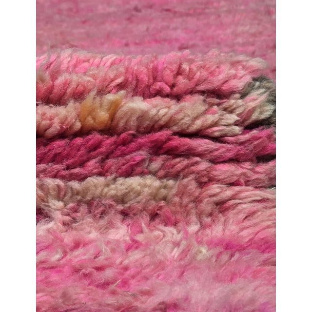 Tribal Fuchsia Pink Wool Moroccan Rug - 8.2 X 5.1 Ft For Sale - Image 3 of 6
