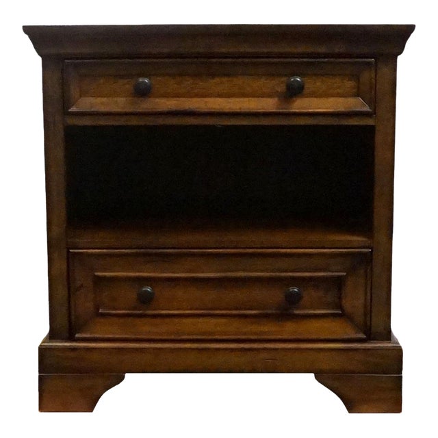 Aspenhome White Oak Contemporary Modern Spanish Revival 28" Two Drawer Nightstand 149-450 For Sale