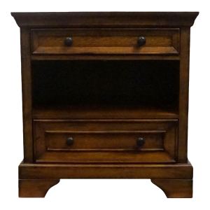 Aspenhome White Oak Contemporary Modern Spanish Revival 28" Two Drawer Nightstand 149-450