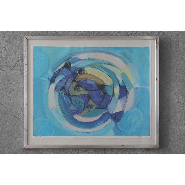 Gustav Bolin, Composition, Color Lithograph, 1970s, Framed For Sale - Image 6 of 6