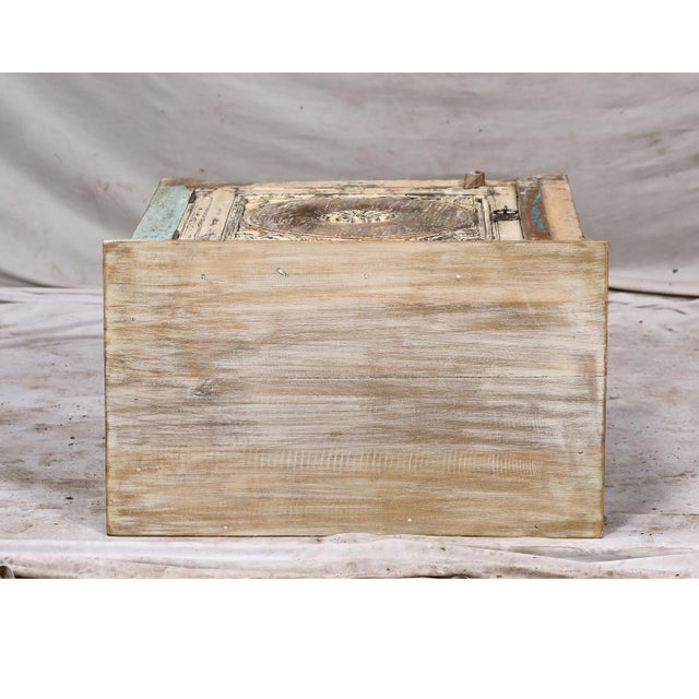 2020s Nightstand Made From Antique Indian Teakwood Architectural Elements For Sale - Image 5 of 8