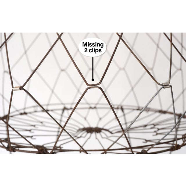 Vintage Collapsible Metal Wire Laundry Basket For Sale - Image 15 of 15