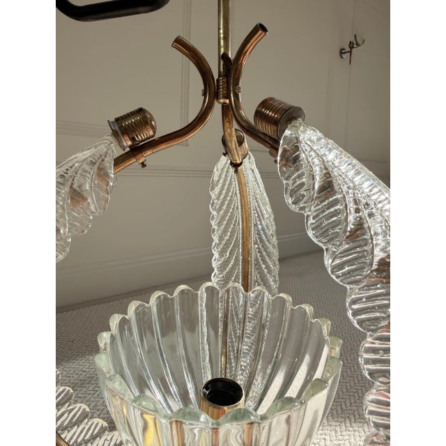 Mid-Century Murano Glass and Brass Pendant Light from Barovier & Toso, 1950s For Sale - Image 10 of 18