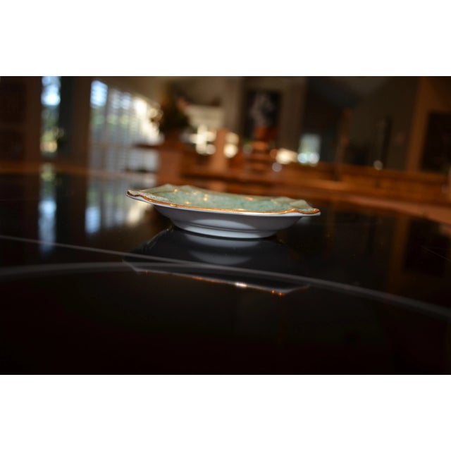 Traditional Vintage Petite 24k Gold Accented Ashtray From Switzerland For Sale - Image 3 of 5