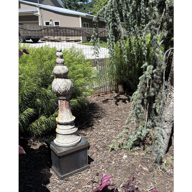 Late 20th Century Architectural Concrete Finial With Natural Lichen Patina For Sale - Image 10 of 10