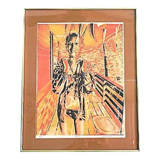 1970s Jerry Domokur "Lynn" 1978 Vintage Serigraph Art Print - Artist Proof (a.p.) For Sale