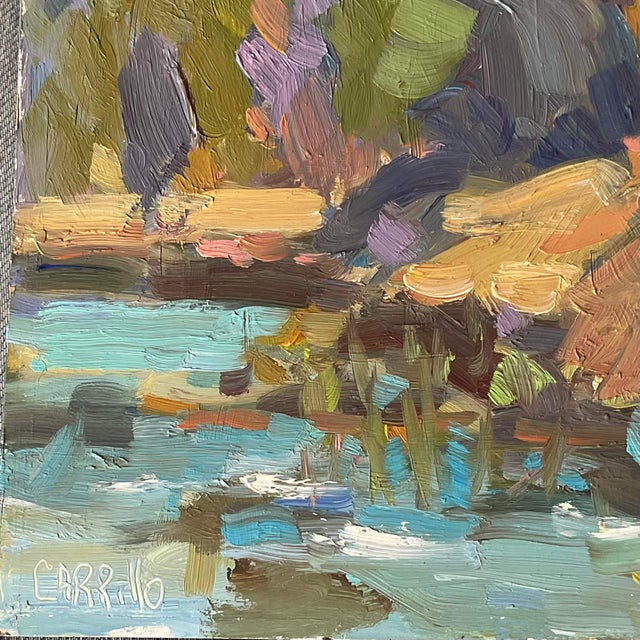 This 8”x 8” oil painting was created onsite in Prescott, Arizona during a plein air competition by artist Cindy Carrillo....