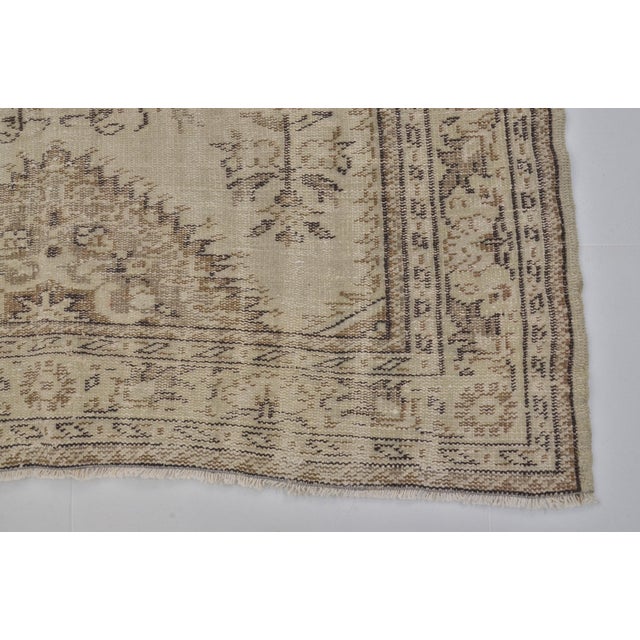 1960s Beige Handknotted Wool Area Carpet For Sale - Image 10 of 10
