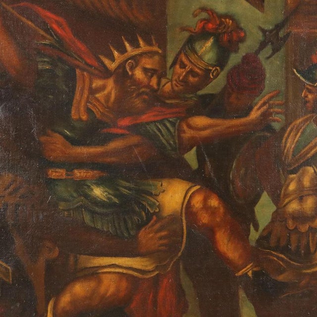 Northern Italian School, Biblical Scene, 17th Century, Oil on Canvas For Sale - Image 5 of 14