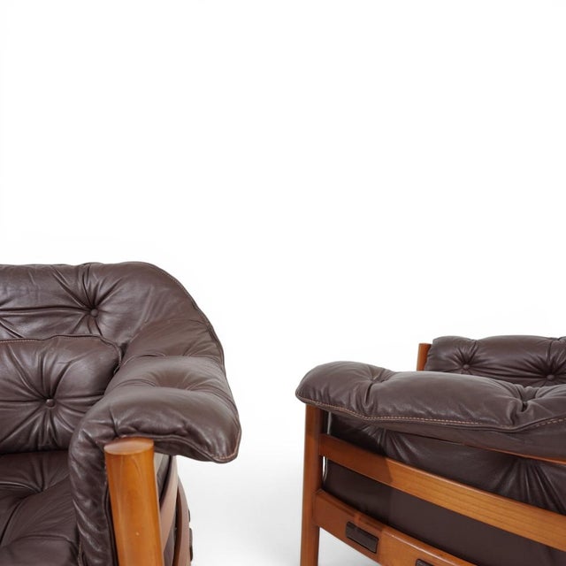 Coja Living Room Set with 3-Seater Sofa and 2 Lounge Chairs in Brown Leather by Sven Ellekaer, 1960, Set of 3 For Sale - Image 17 of 18