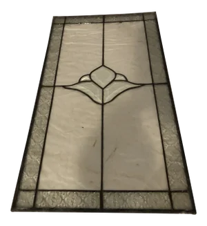 1990s Leaded Glass Panel With Beveled Floral Design
