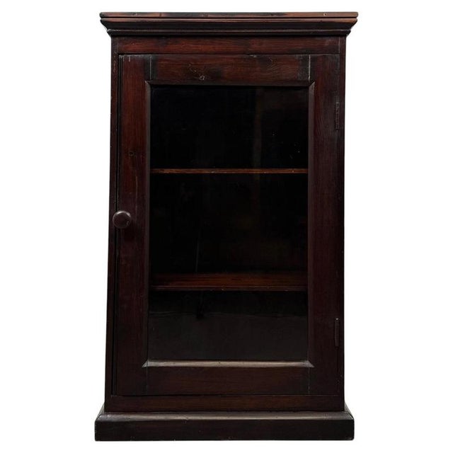 Antique Early 20th Century English Edwardian Rustic Glazed Pine Vitrine For Sale - Image 11 of 11