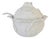 Rare Vintage Fitz and Floyd White Cabbage Leaf Soup Tureen With Asparagus Ladle For Sale