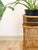 Brown Vintage Round Wicker Plant Stand Woven Boho Coastal Decor Accent Rattan Pedestal For Sale - Image 8 of 9