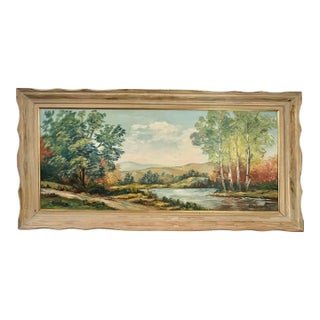 Vintage American Landscape Oil Painting. Signed For Sale