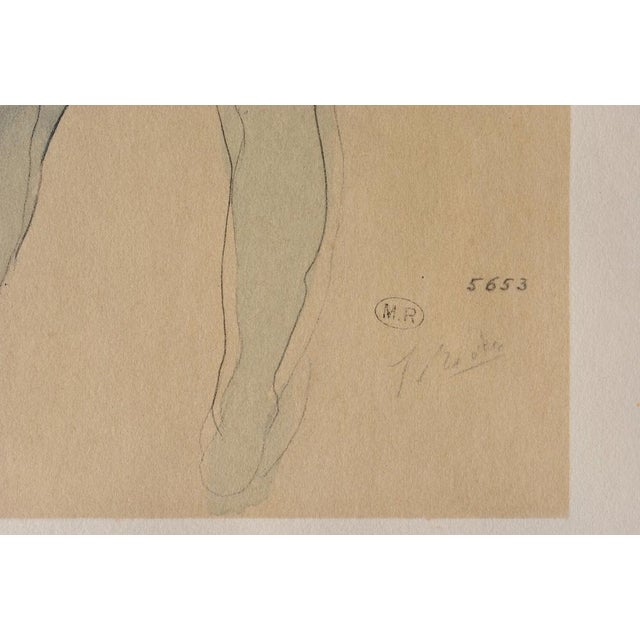 Modern Auguste Rodin, Young Nude Model Stretching, Signed Engraving For Sale - Image 3 of 5