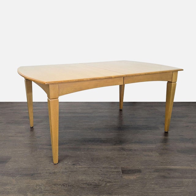 Contemporary Ethan Allen 7-Piece Dining Set With Light Wood Table and Upholstered Chairs For Sale - Image 3 of 8