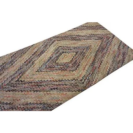 Sublime Brown Color With Great Symmetrical Desing Antique American Hooked Rug For Sale - Image 11 of 11