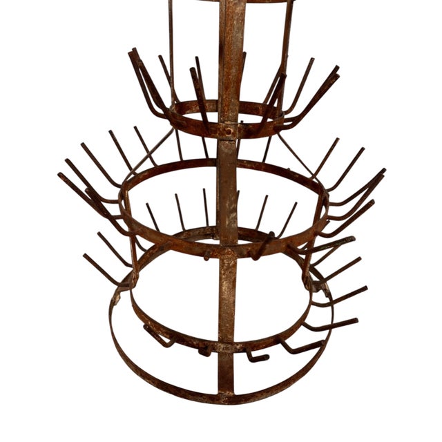 Metal Antique French "Hérisson" Bottle Drying Rack For Sale - Image 7 of 12