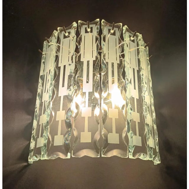 Mid 20th Century Beveled Sconces by Cristal Arte - a Pair For Sale - Image 10 of 11