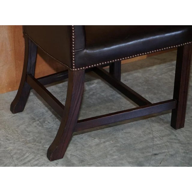 Buttoned Occasional Desk Chair in Brown Leather from George Smith For Sale - Image 10 of 15