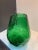 Italian Green Cristal Handmade Cut Vases from Simoeng, Set of 2 For Sale - Image 6 of 10
