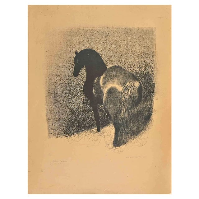 Jacques Van Melkebeke, Horse, Lithograph, 1961 For Sale