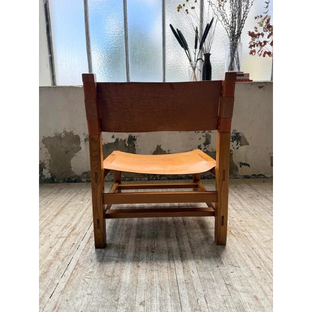 Elm and Leather Armchair from Maison Regain, 1960s For Sale - Image 18 of 18