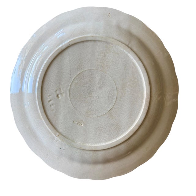 White Antique French Longchamp Majolica Asparagus Plate C. 1900s - Sold Individually For Sale - Image 8 of 9