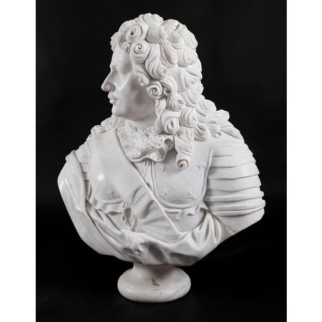 Stone Antique 20th Century Italian Marble Bust of a Nobleman in Armour For Sale - Image 7 of 18