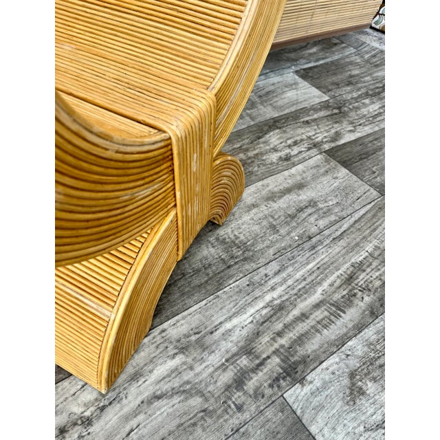 Coastal Style Pencil Reed Side Table in the Gabriella Crespi Manner. Circa 1980s For Sale - Image 11 of 12