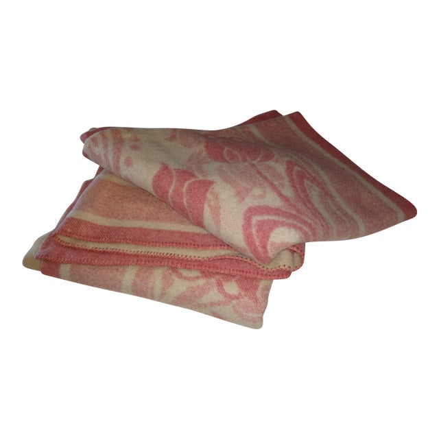 Vintage Pink Tulip Wool Blanket Chairish