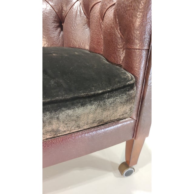 Wood Late 20th Century Swedish Chesterfield Chairs- Set of 4 For Sale - Image 7 of 10
