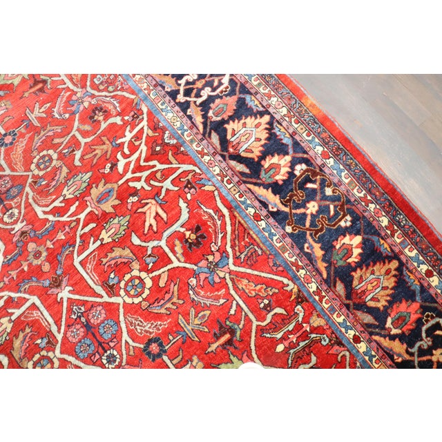 Antique Zabihi Collection Jewel Toned Persian Bidjar Rug For Sale - Image 10 of 12