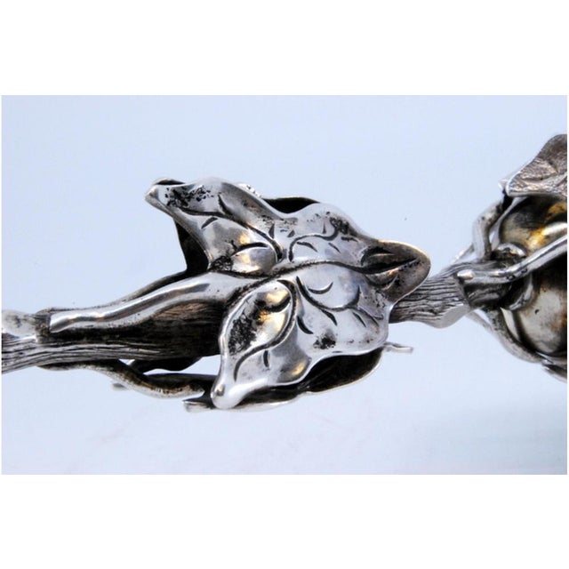 Silver Toothpick Holder with Acanthus Leaves at the Base and Vine Supporting Chalice For Sale - Image 4 of 11