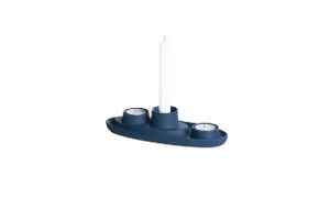 Aye Aye! Candleholder with 3 Funnels in Navy Blue by etc.etc. for Emko