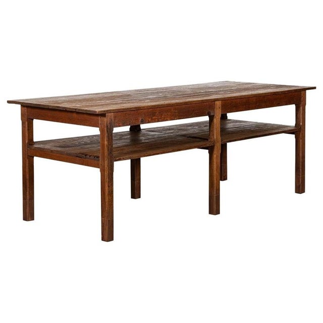 Large Antique English Pine Bakers Worktable, 1890 For Sale - Image 15 of 15