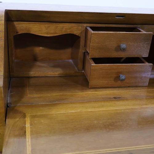 Louis XV Style Inlaid Secretaire with Curved Front For Sale - Image 14 of 18