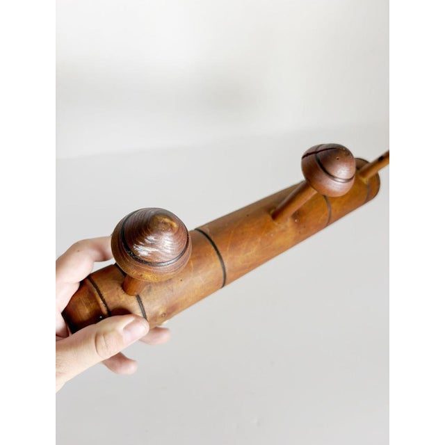 French Provincial Brown Wooden Coat Rack, France, 1930s For Sale - Image 11 of 12