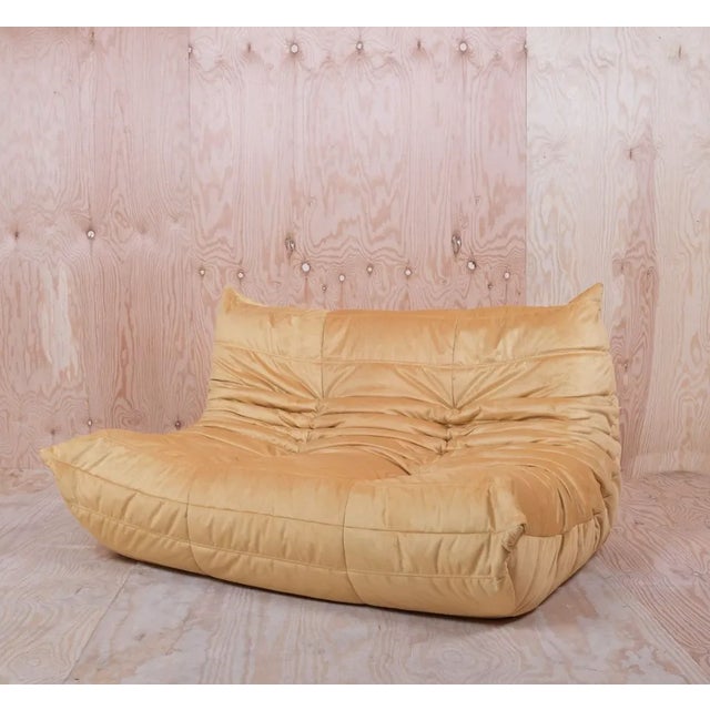 Yellow Togo Two-Seater Sofa from Ligne Roset For Sale - Image 8 of 8