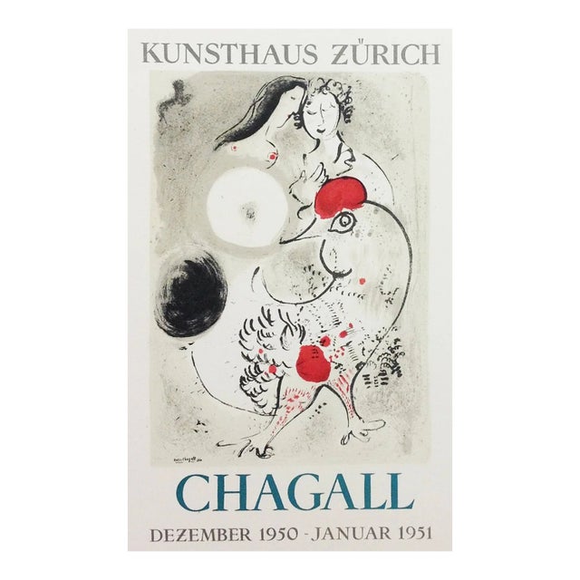 Chagall Lithograph Kunsthouse Zurich Art in Poster For Sale