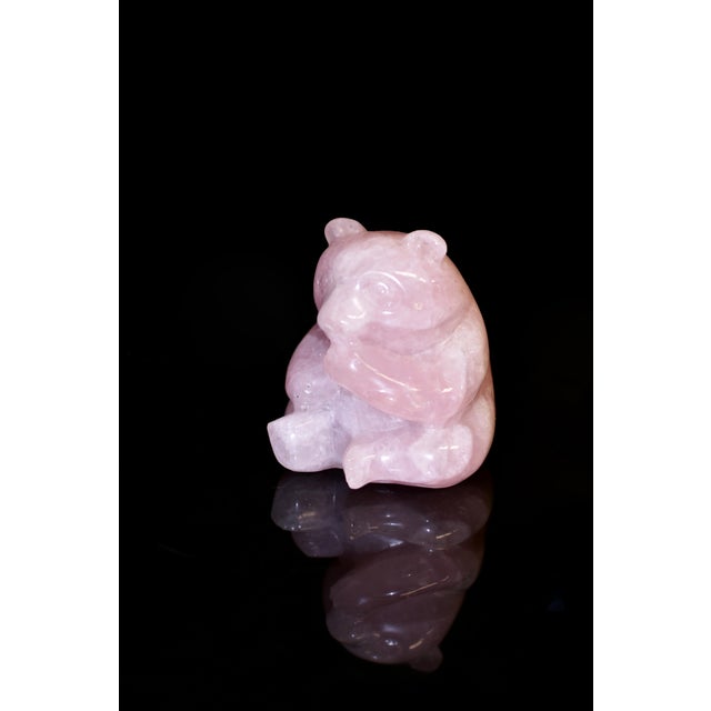 Rose Quartz Bear Pink Gemstone Statue Adorable For Sale - Image 9 of 9