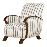 French Art Deco Walnut Armchair, Provence, France, 1930s For Sale